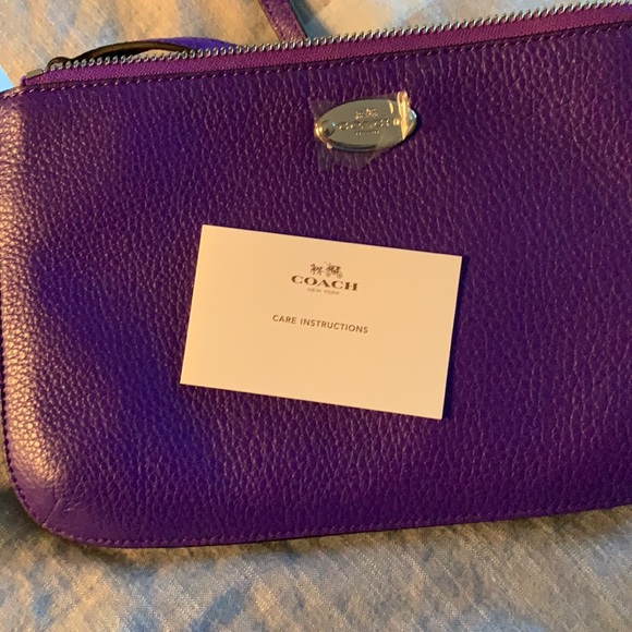 Coach crossbody hand bag purple New - Picture 5 of 6